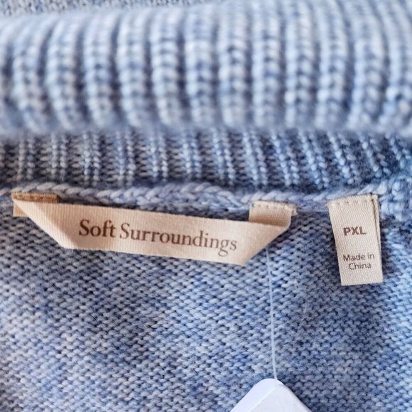 NWT Soft Surroundings Alice Sweater Dusty Heather Blue Collared Sweater PXL - Picture 6 of 9